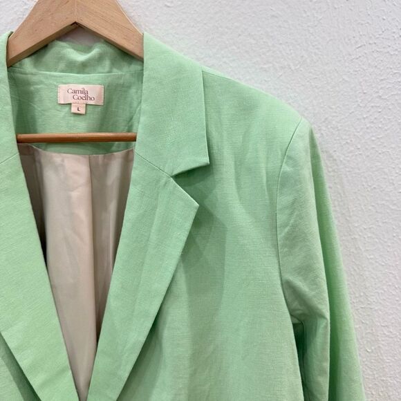 NWT Camila Coelho Revolve Adah Blazer Jacket Soft Mint Blue Women's Large - Picture 7 of 14